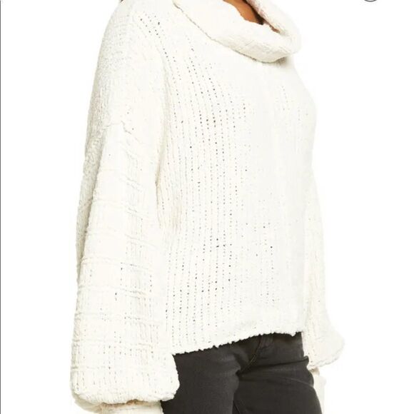 NEW Free People Be Yours Cowl Neck Sweater in Vanilla Bean XS - Picture 3 of 9
